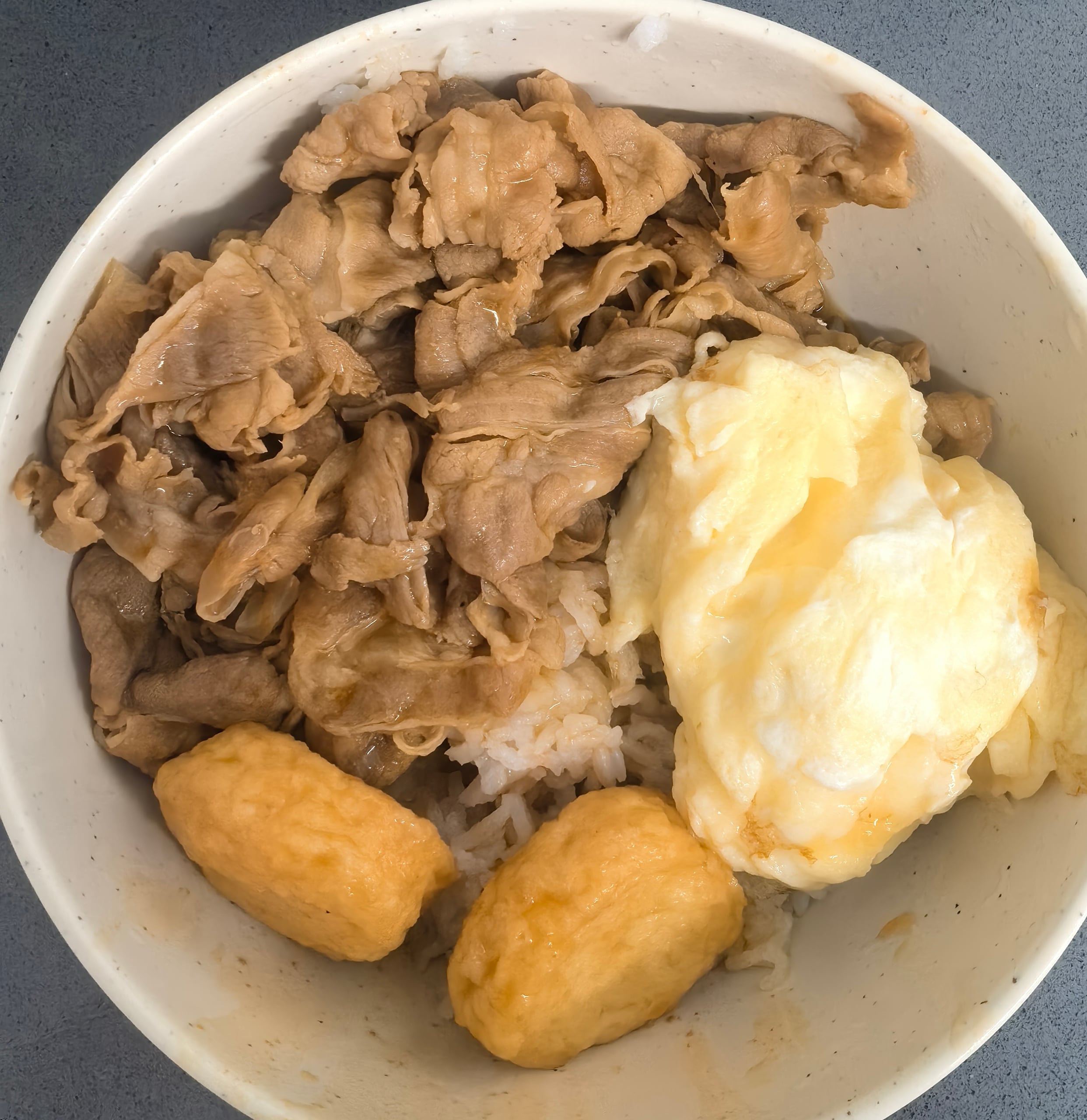 Home cooking — Beef and egg rice bowl